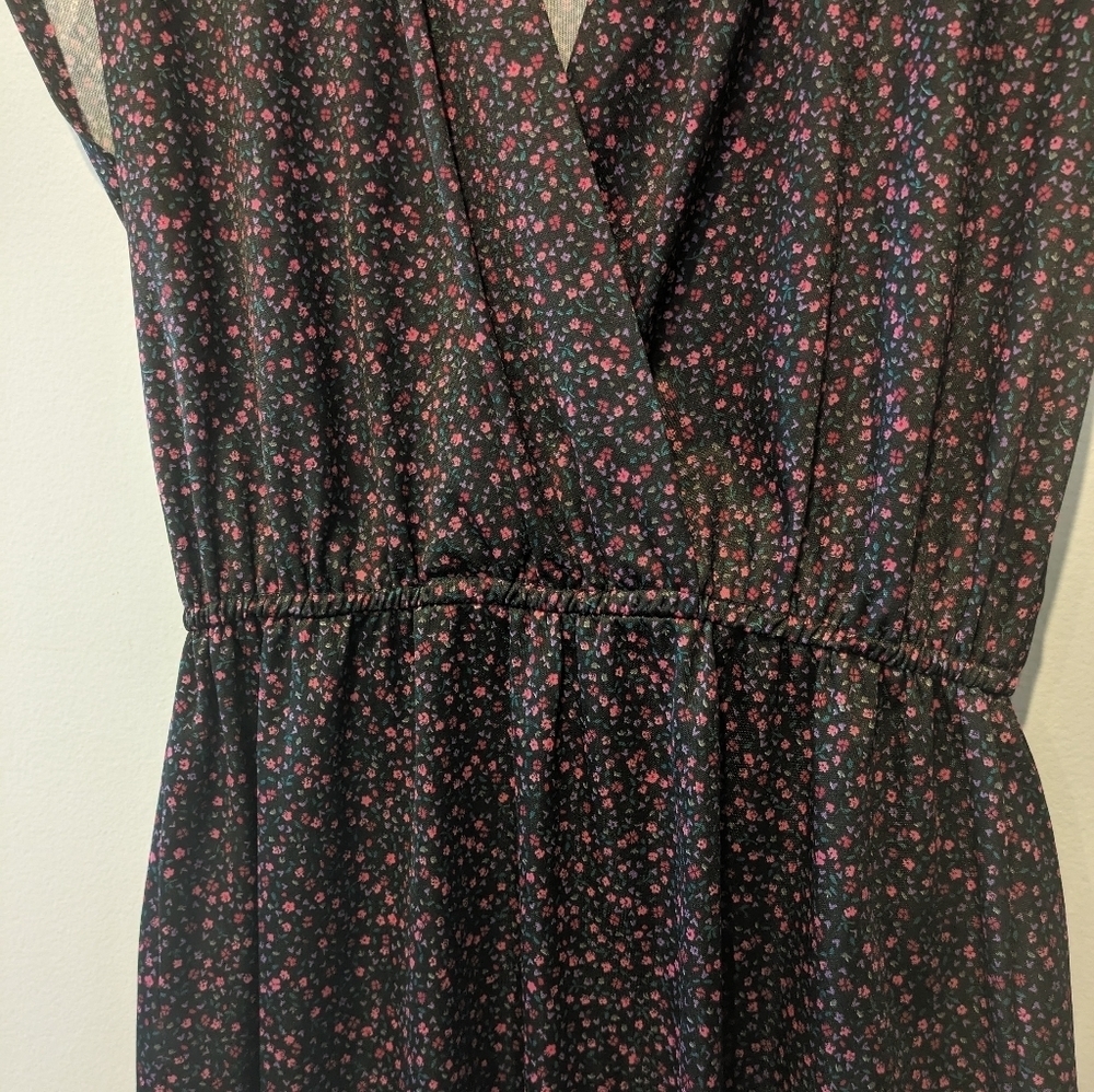 Vintage 80s Floral Midi Dress ILGWU Union Made USA Boho Cottagecore Size 8 - Picture 8 of 9